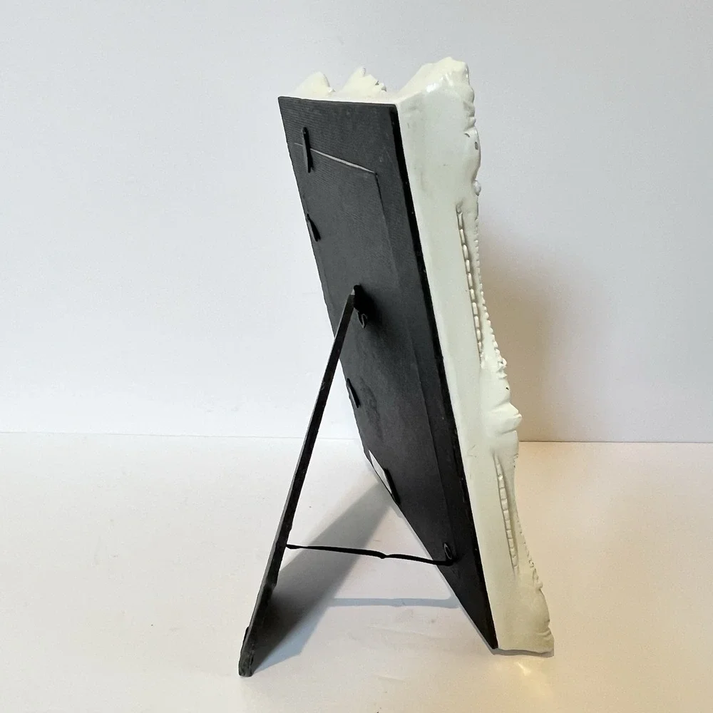 2008 Sicura Italian Designs Picture Frame Brocade White Lacquer‎ Coquette Girly